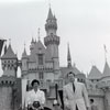 Disneyland Sleeping Beauty Castle photo with Audie Murphy and family, 1956