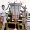 Disneyland Chicken of the Sea Pirate Ship Lantern with artisan Anthony Ferro, 1955