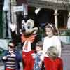 Mickey Mouse in Disneyland Town Square, April 1965