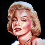 Portrait of Marilyn Monroe wearing White Fur by Dave DeCaro