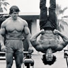 Arnold Schwarzenegger Pumping Iron 1977 photo with Franco Columbo