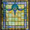 Stained glass window, Cathedral Mausoleum, Greenwood Memorial Park photo, May 2024