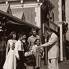 Main Street Train Station opening day with Art Linkletter, July 17, 1955