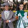 Tonner convention Rhett Butler doll and Tonner Scarlett O'Hara doll wearing Franklin Mint Rhett's Promise outfit