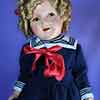25 inch composition doll wearing Little Princess schoolgirl custom outfit by Lolly