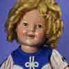 Shirley Temple Ideal 13 inch composition doll wearimg Poor Little Rich Girl Emblem Dress