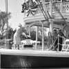Disneyland opening day photo of Mark Twain christening with Art Linkletter and Irene Dunne, July 17, 1955