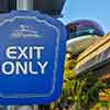 Disneyland Tomorrowland Monorail exit sign, April 2012
